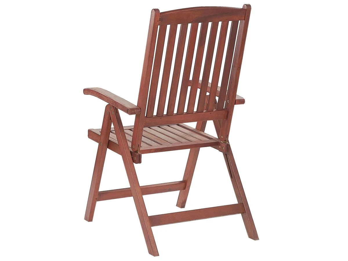 Conjunto De 2 Sillas De Jardín De Madera De Acacia Con Cojines Terracota TOSCANA - Imagen 6