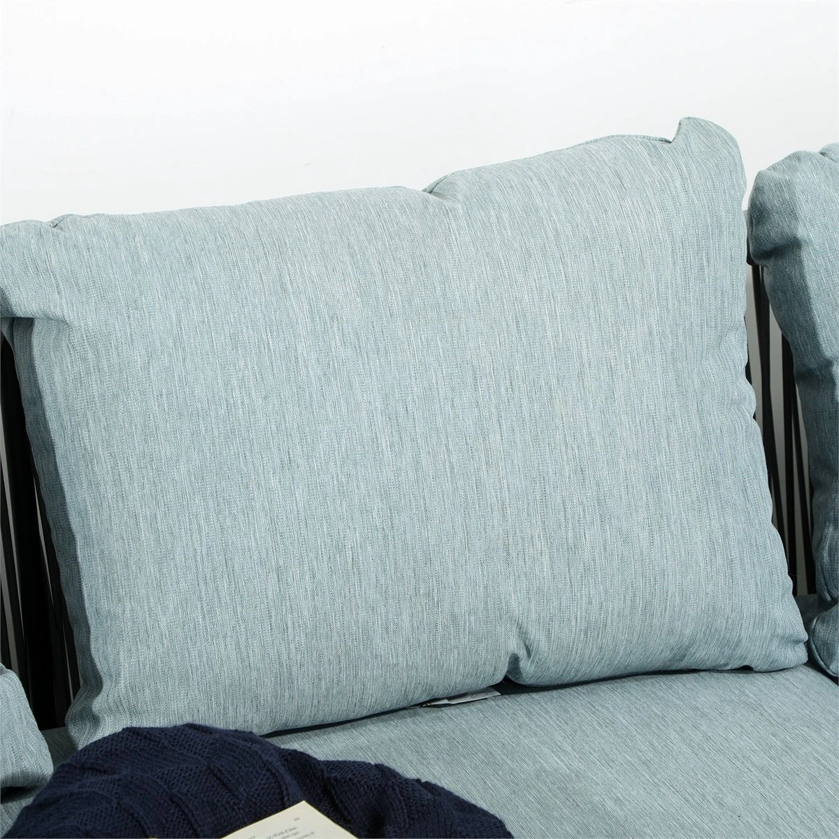 Outsunny Conjunto De Muebles De Ratán 4 Piezas Set De Muebles De Jardín 2 Sofá De 2 Plazas Sofá De Esquina Mesa De Centro Con 6 Cojines Acolchados Y Marco De Aluminio Para Terraza Patio Gris - Imagen 8