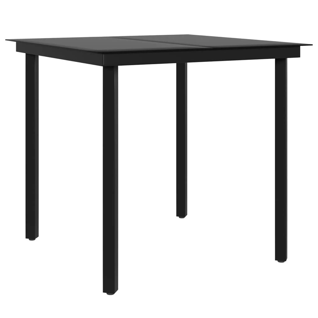 Juego De Comedor Para Jardín 5 Piezas Con Cojines Gris Y Negro VidaXL - Imagen 5