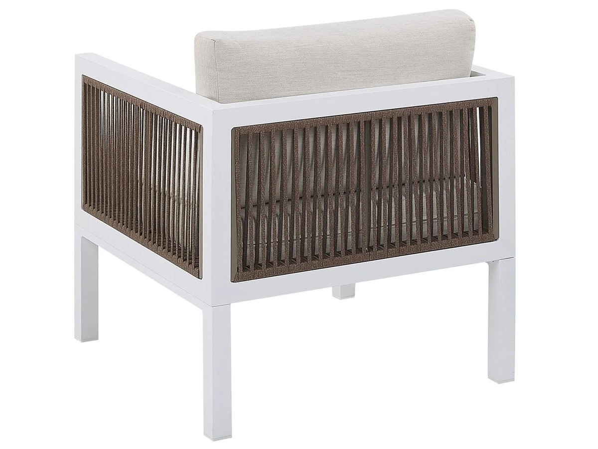 Conjunto De Jardín 5 Plazas De Metal Blanco/marrón/beige BORELLO - Imagen 6