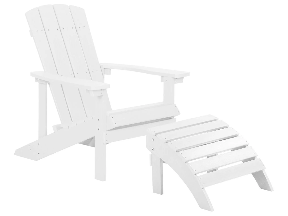 Silla De Jardín Blanca Con Reposapiés ADIRONDACK - Imagen 2